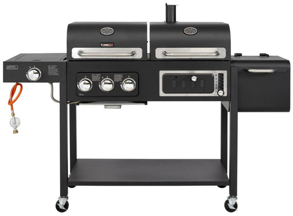 CosmoGrill Outdoor Barbecue DUO Gas Grill + Charcoal Smoker Portable BBQ